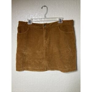 Forever 21 + Corduroy Skirt Womens Size 0X Mustard Yellow Mini Large Cord